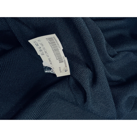 St. John Womans Cardigan Sweater NEW Wool Blend M Black White Geometric - Picture 13 of 15